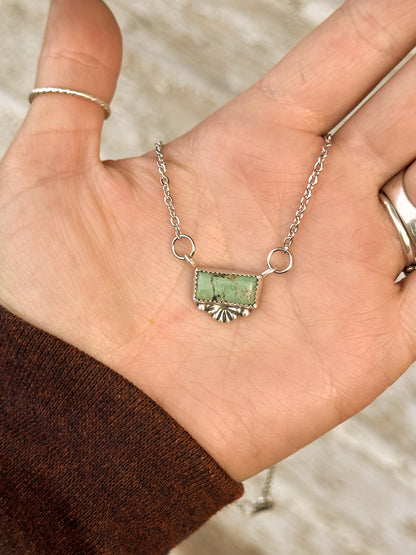 Green Turquoise & Sterling Silver Necklace