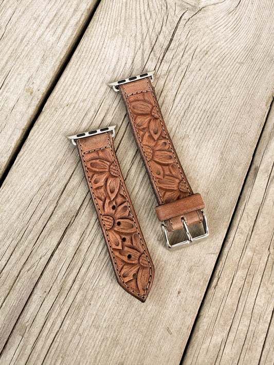 Sunflowers Leather Smart Watch Band