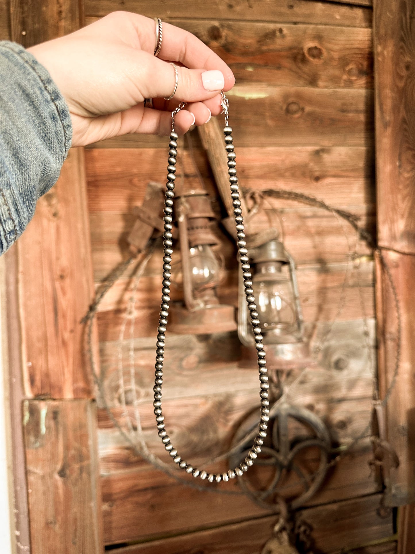 Faux Navajo Pearl Single Strand Necklace - 6mm