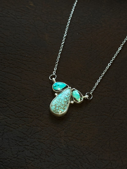 Number 8 & Carico Turquoise & Sterling Silver Necklace