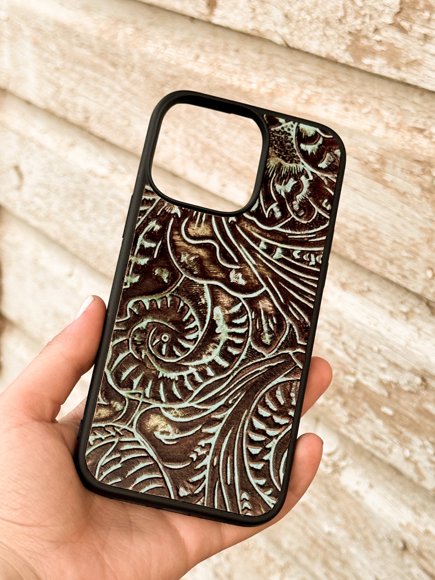 Embossed Leather Phone Case