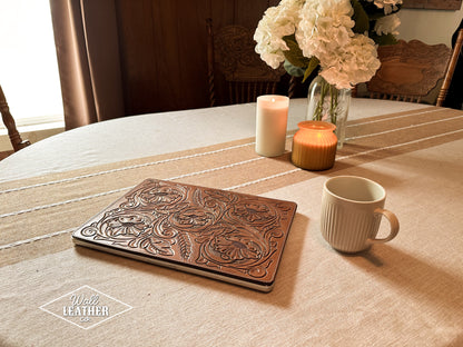 Tooled Leather MacBook Laptop Cover