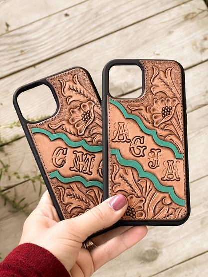 Floral Scrollwork Phone Case with Initials