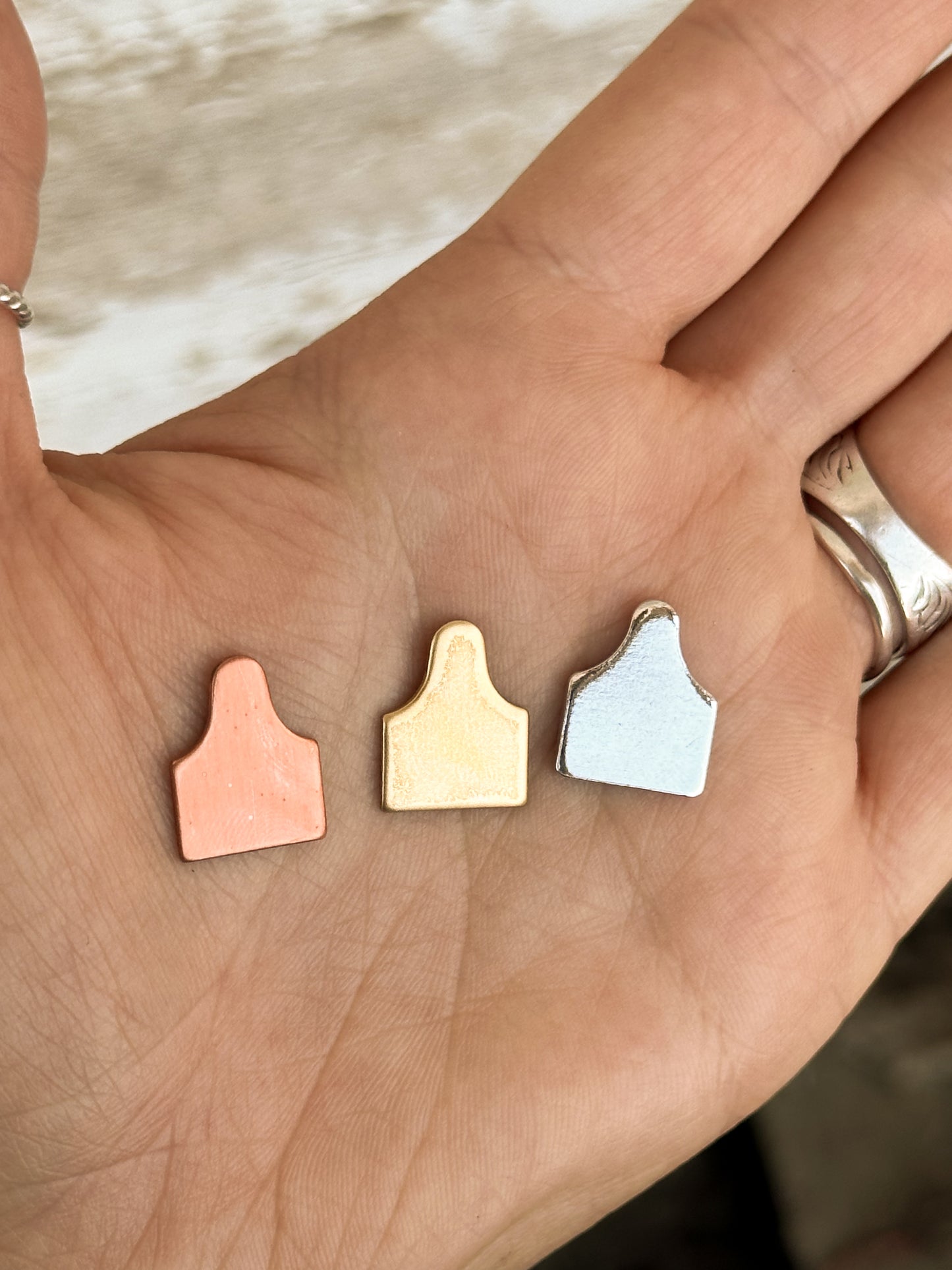 Initial Cattle Ear Tag Charm