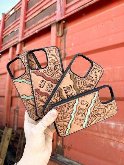 Floral Scrollwork Phone Case with Initials