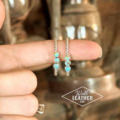 Kingman Turquoise & Sterling Silver Hoop Earrings