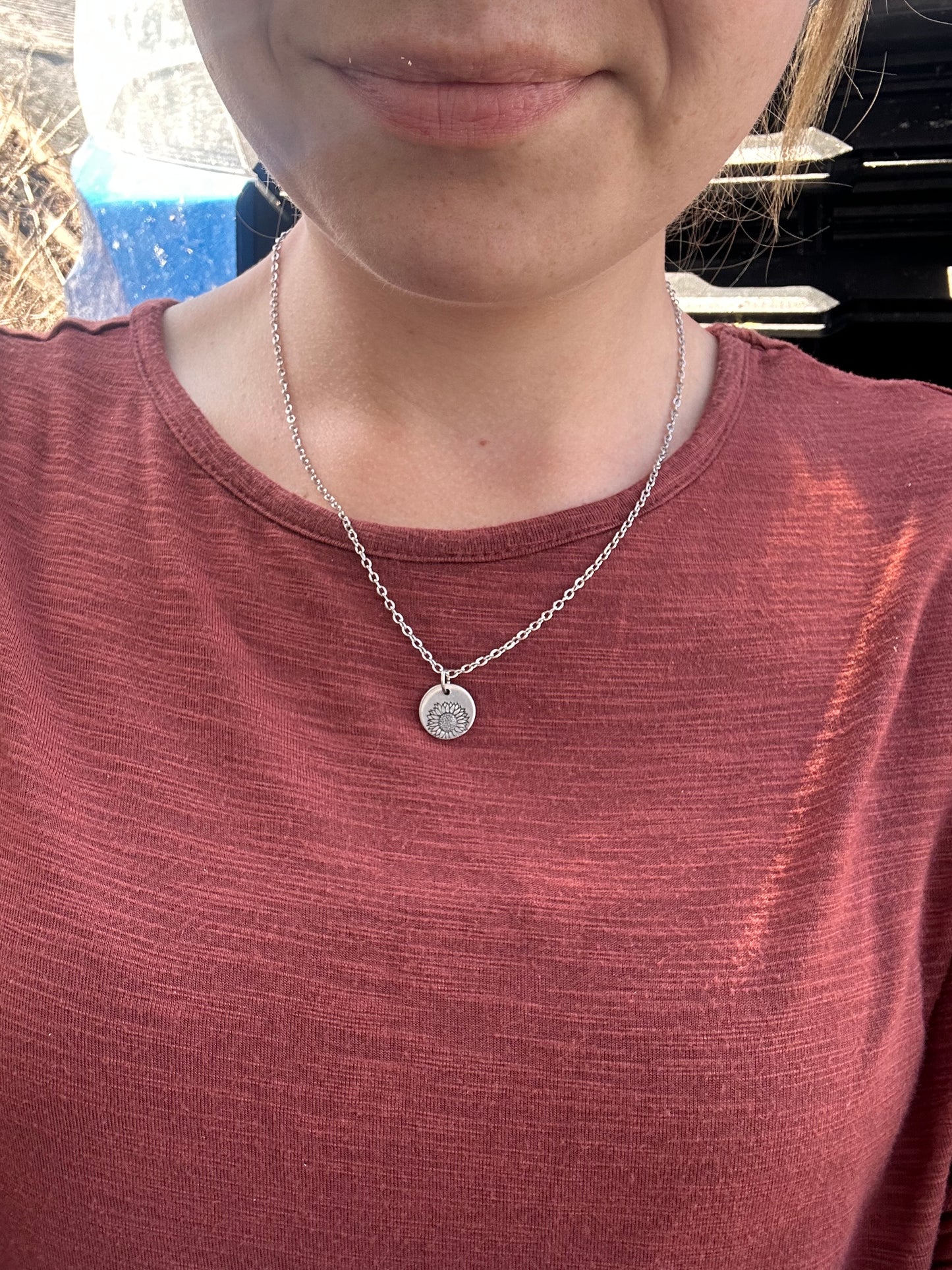 Dainty Round Tag Necklace