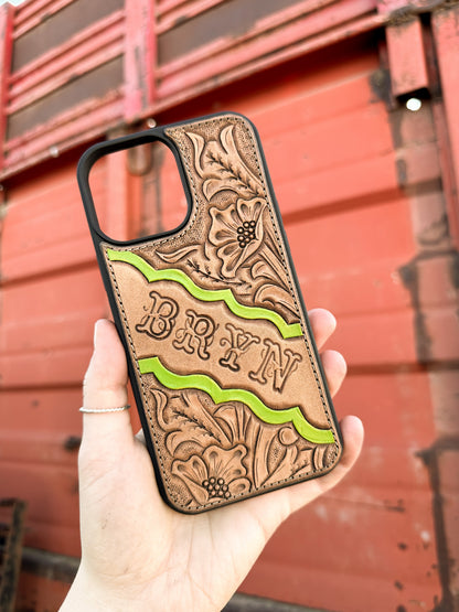 Floral Scrollwork Phone Case with Initials