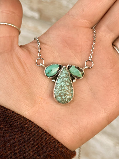 Number 8 & Carico Turquoise & Sterling Silver Necklace