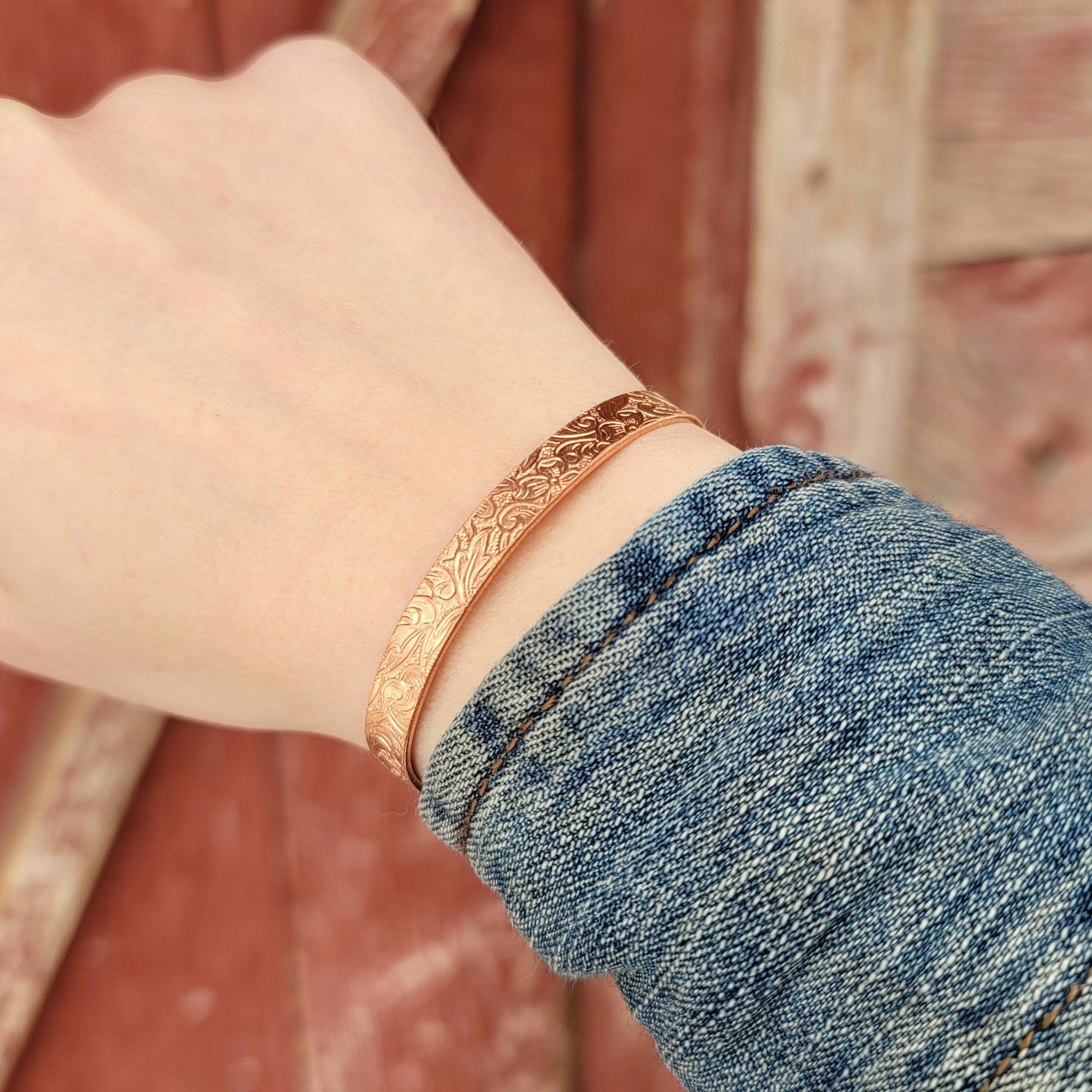 Paisley Print Copper Bracelet