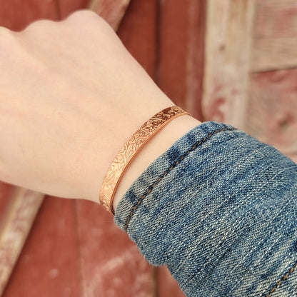 Paisley Print Copper Bracelet