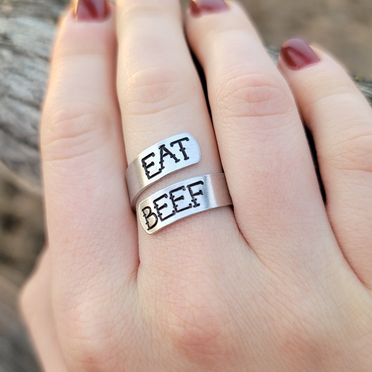Eat Beef Western Wrap Ring