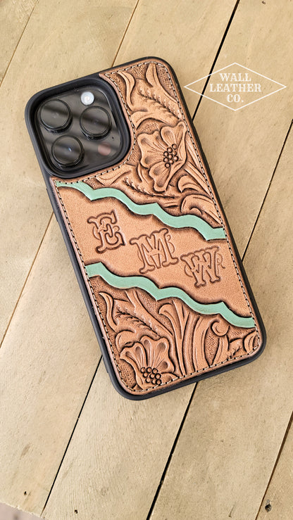 Floral Scrollwork Phone Case with Initials