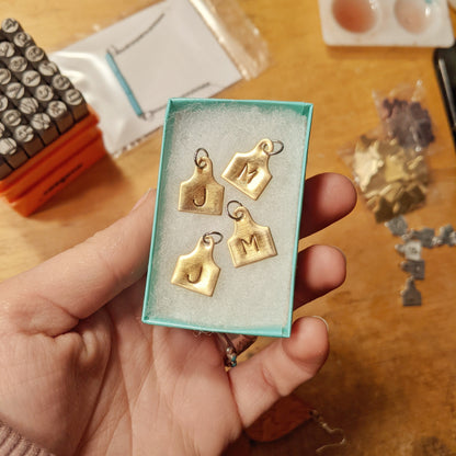 Initial Cattle Ear Tag Charm