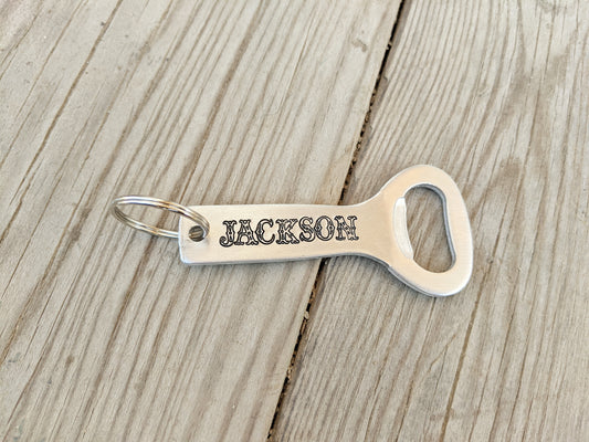 Personalized Name Bottle Opener Keychain