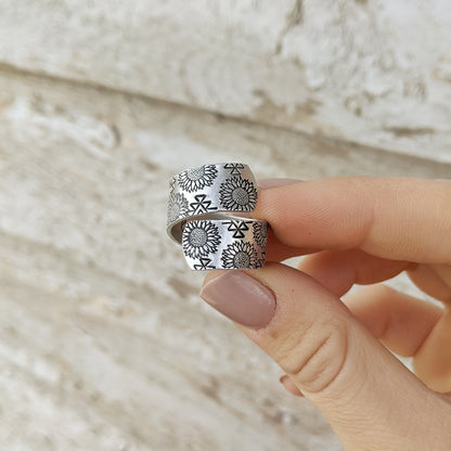 Sunflower Aztec Life is Good Wrap Ring
