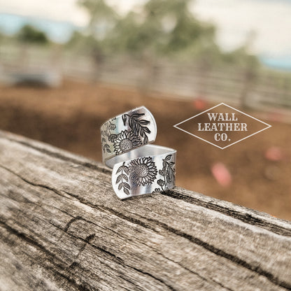 Sunflower Field Wrap Ring