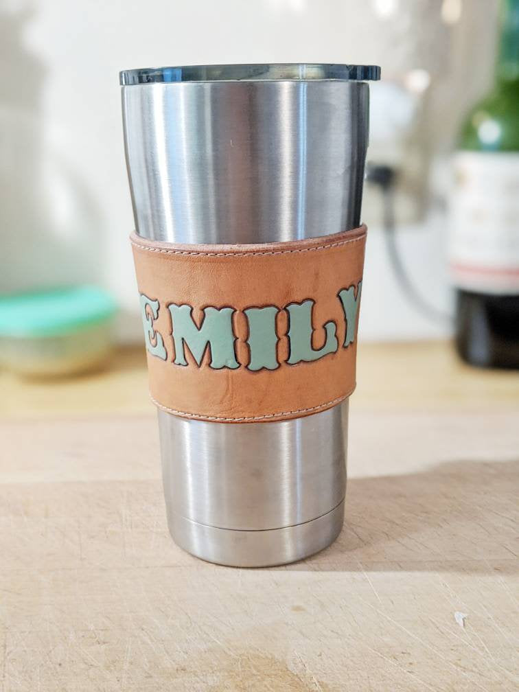 Hand Tooled Custom Leather Coffee Sleeve