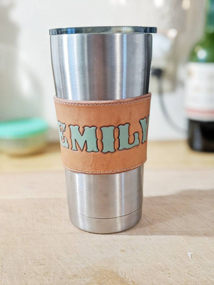 Hand Tooled Custom Leather Coffee Sleeve