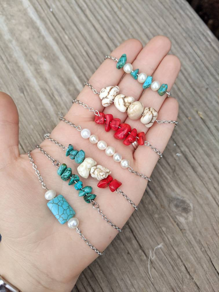 Pearl Nugget Bar Necklace