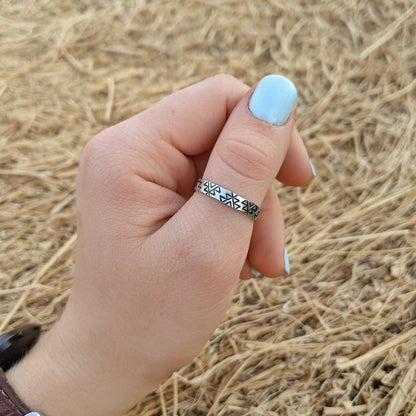 Aztec Print Stacker Ring