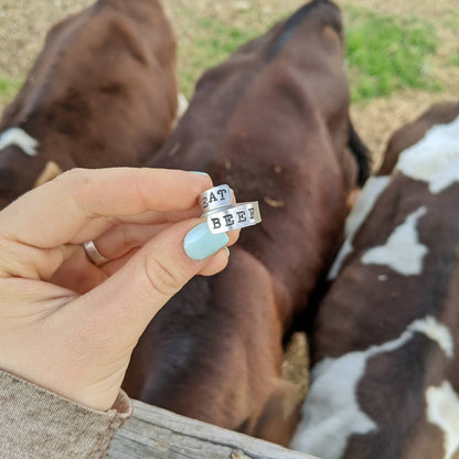 Eat Beef Wrap Ring Typewriter
