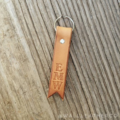Customized Monogram Leather Keychain