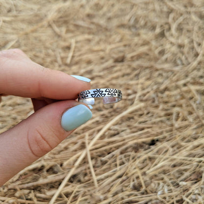 Aztec Print Stacker Ring