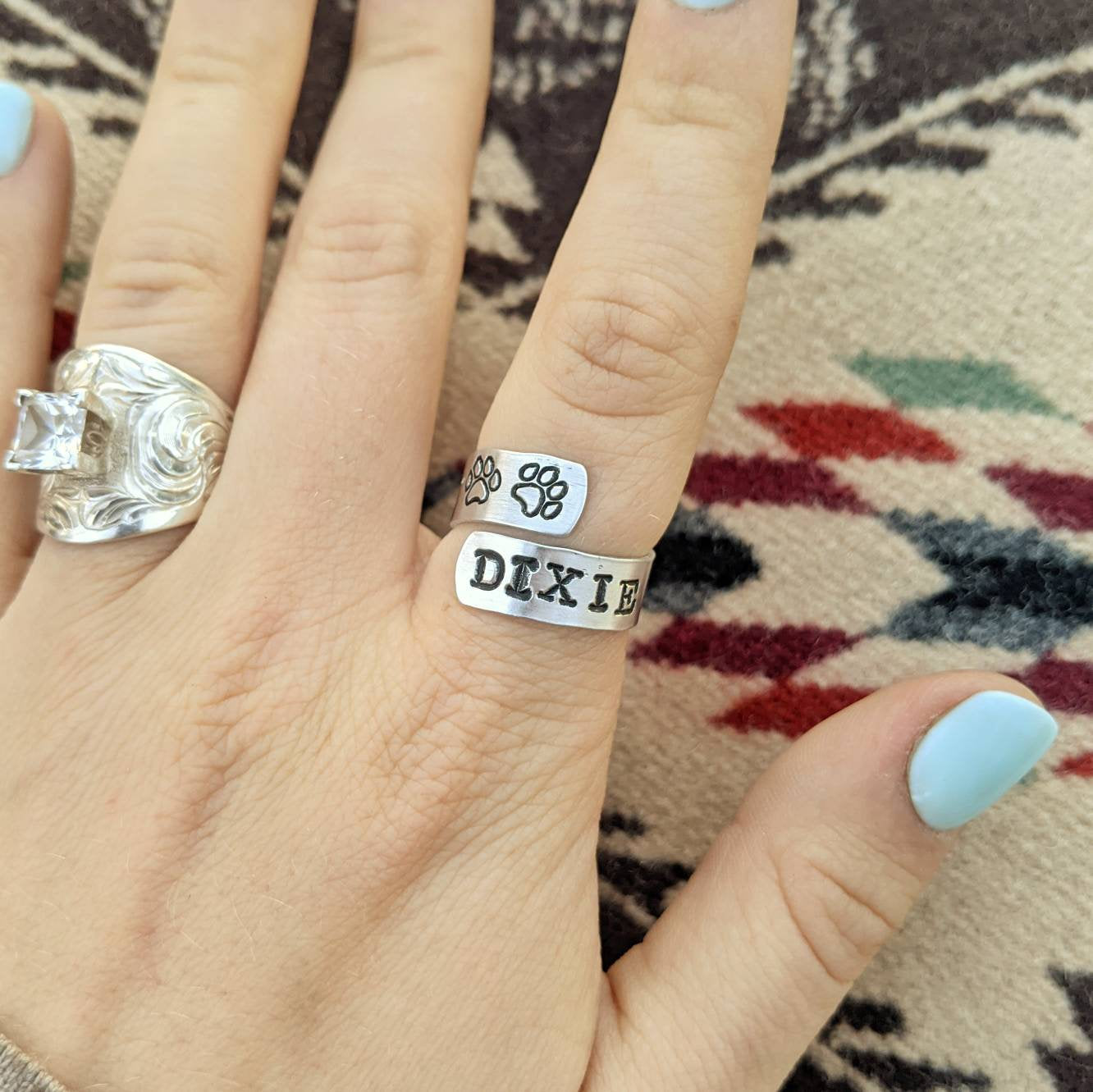 Custom Dog Name Wrap Ring