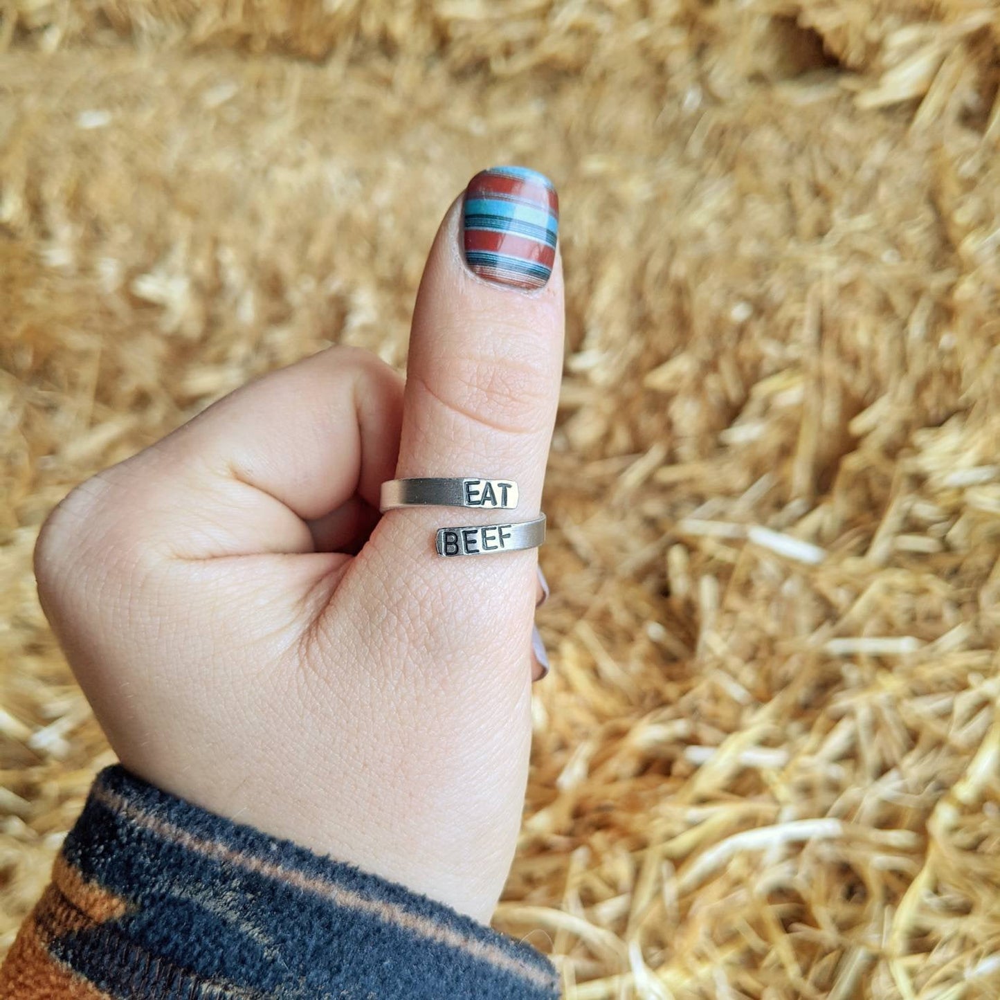 Eat Beef Thin Wrap Ring
