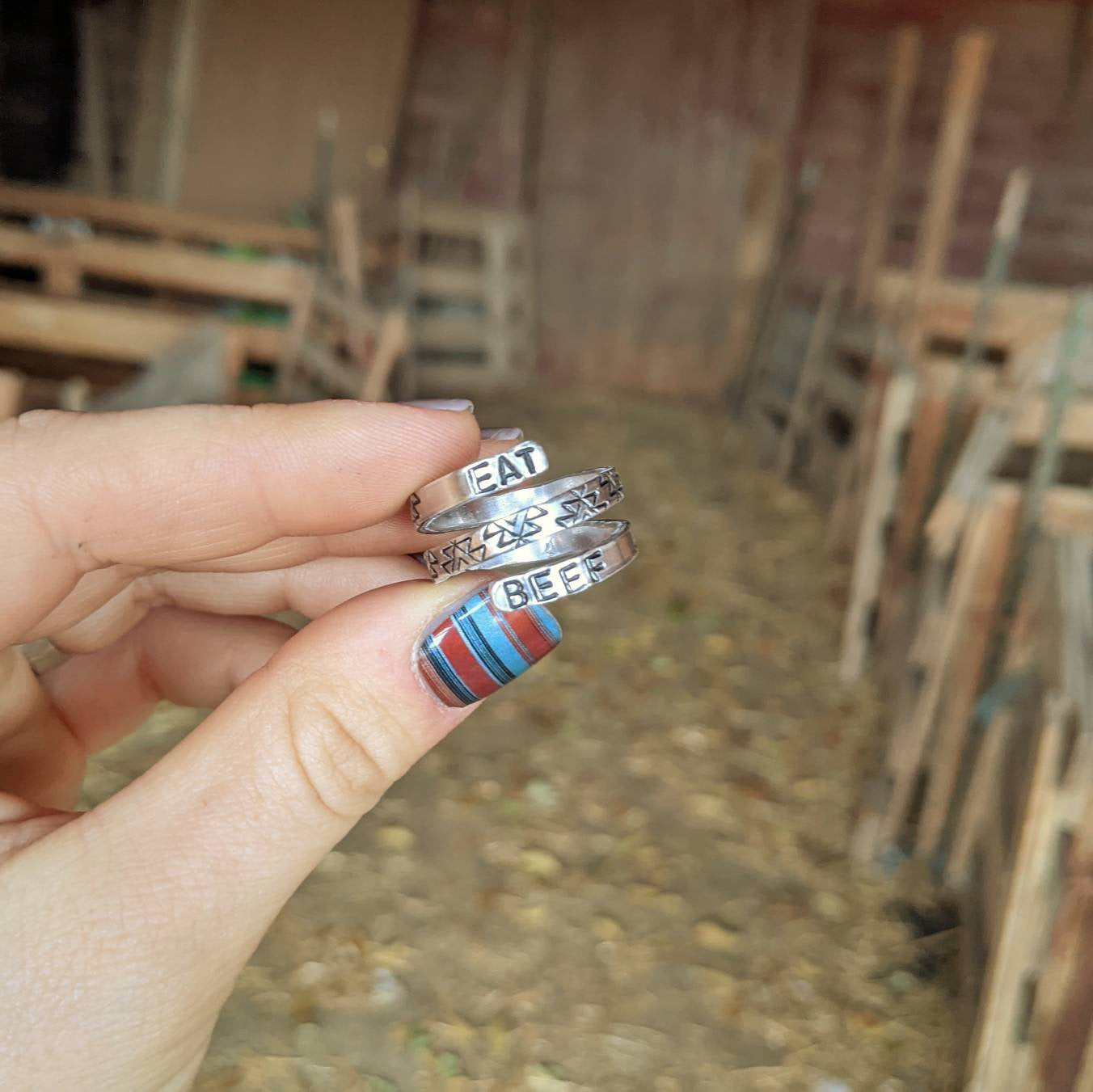 Eat Beef Aztec Wrap Ring