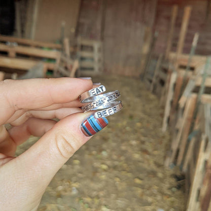 Eat Beef Aztec Wrap Ring